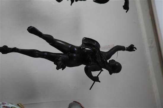 After Giambologna. A pair of bronze figures of Mercury and Companion, 26in.